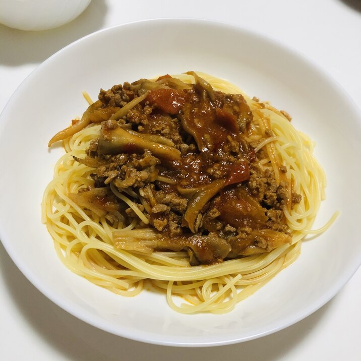 豚ひき肉と舞茸のトマトパスタ♡ボロネーゼ風